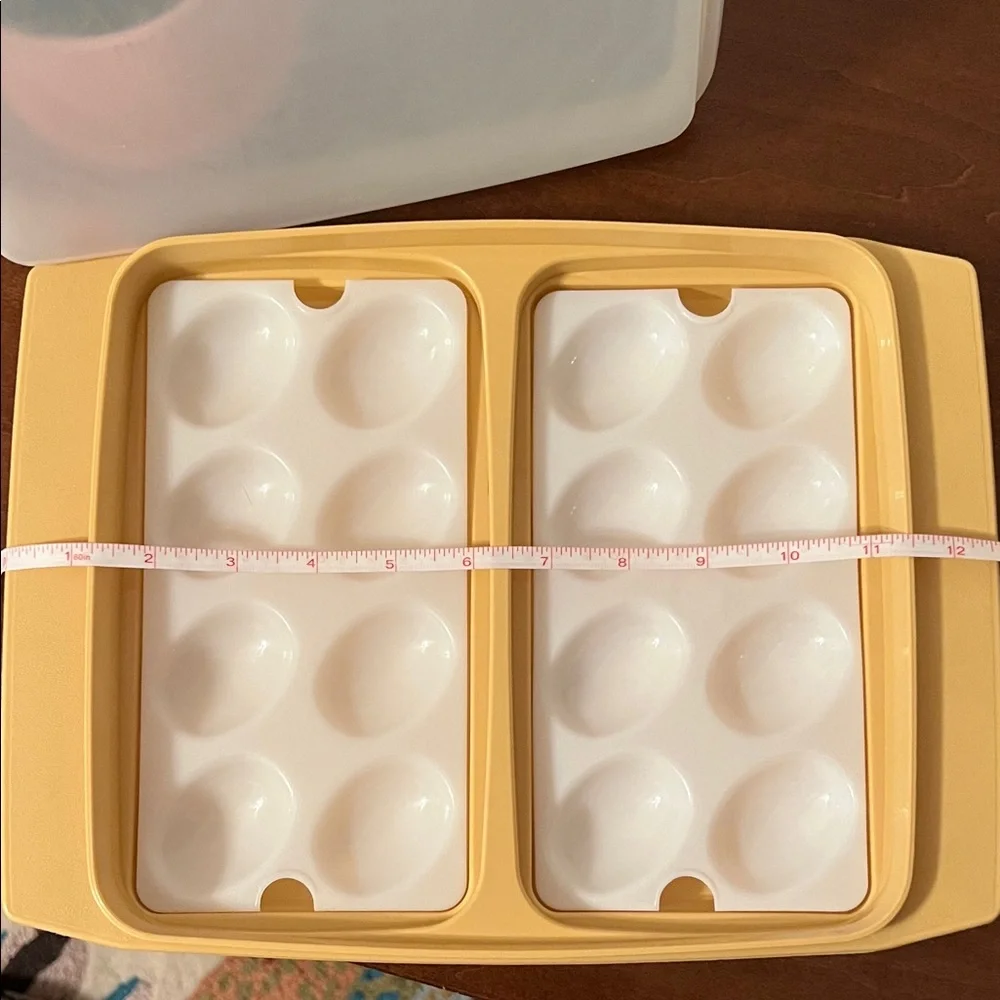 Yellow Tupperware deviled egg holder - Picture 2 of 3